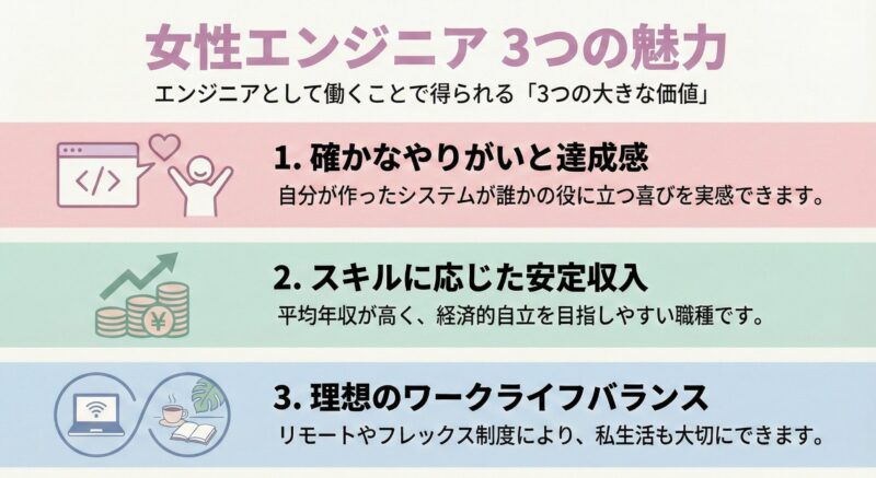 女性エンジニアの仕事の魅力