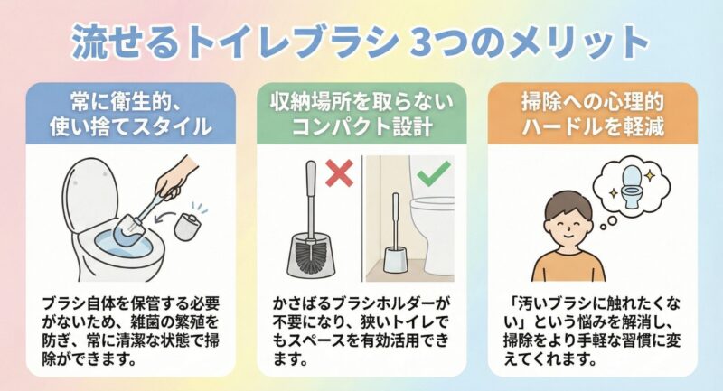流せるトイレブラシのメリット